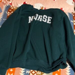 Graphic Crewneck Sweater in Dark Green